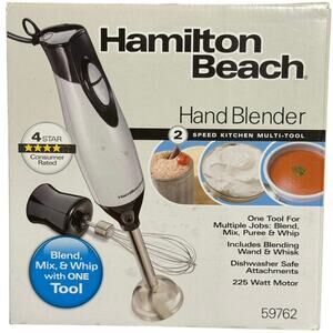 Hamilton Beach Hand Blender 2 Speed Kitchen MultiTool Model 59762 Blend Mix Whip